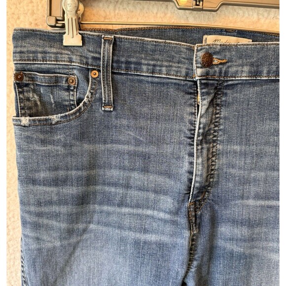 Madewell Jeans Distressed Size 34P 10" High Rise Skinny Blue Raw Hem - Picture 4 of 16